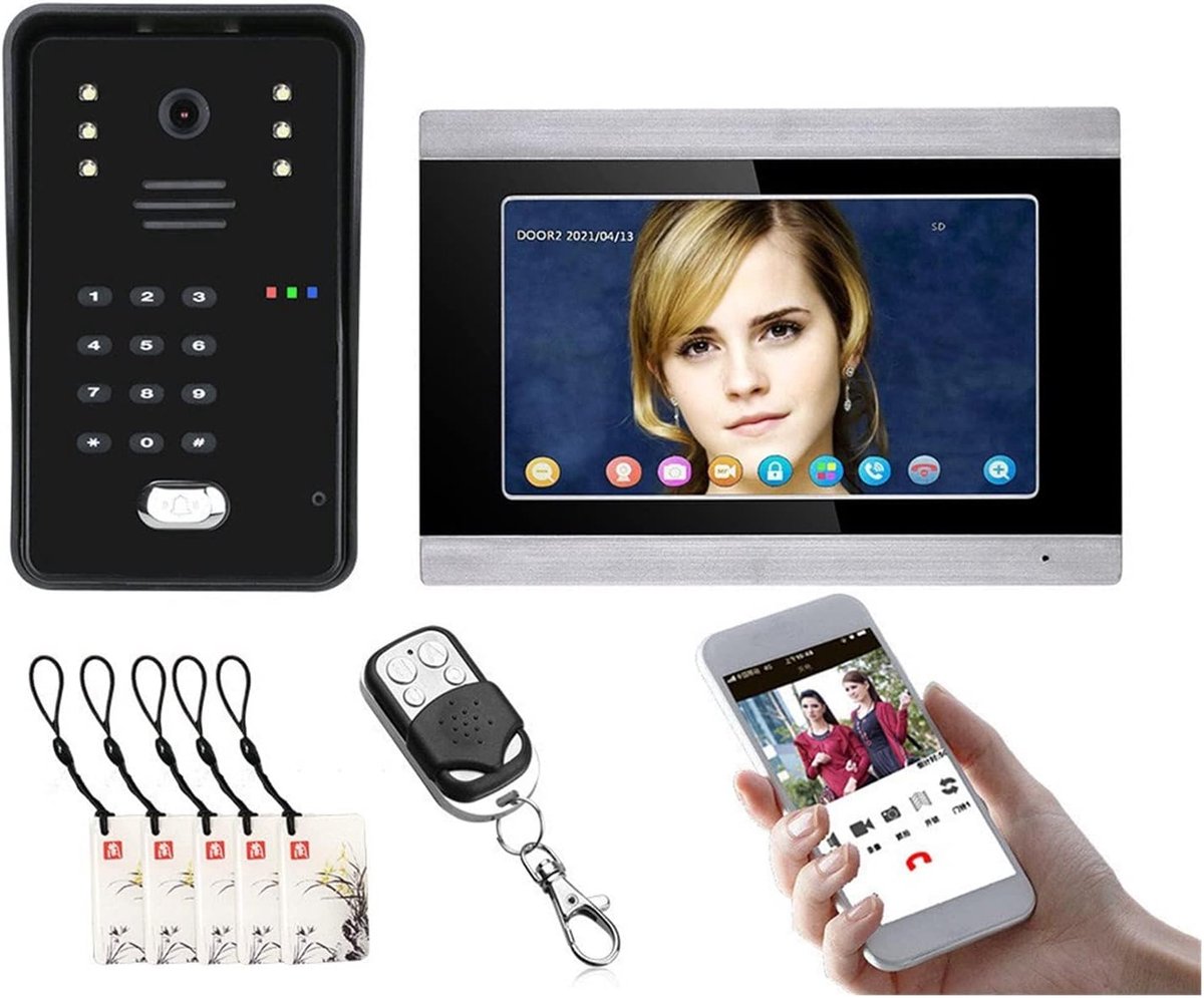 Video Deurbel - Intercom Systeem - Beveiliging Thuis - App Bediening Ontgrendeling - 7 Inch Scherm - Zwart