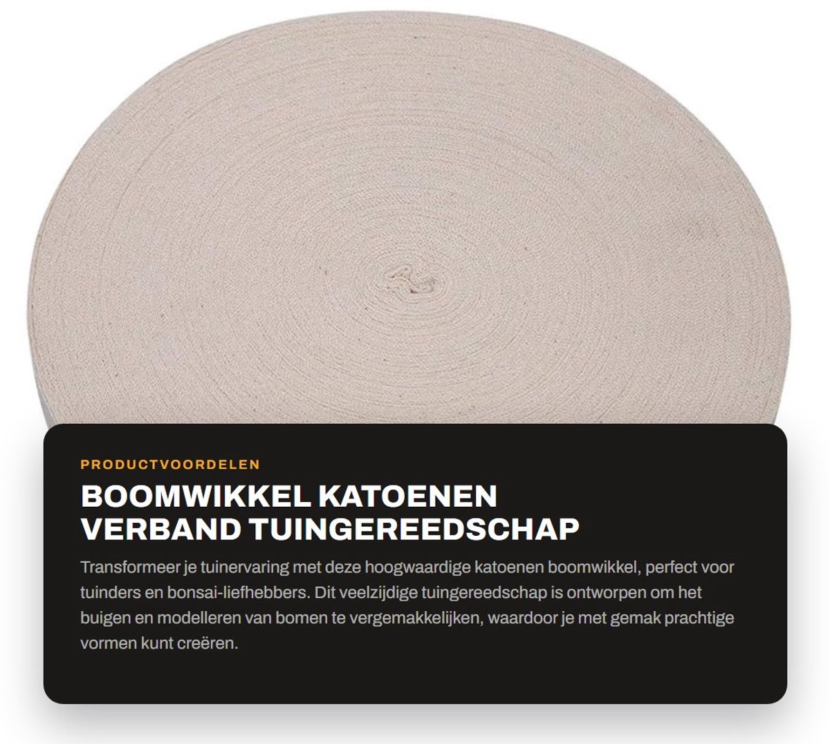 Dailygoods- Boomtape Katoen 2 cm - Bindende Riem - Tuingereedschap - Bonsai - Gloednieuw - Lichtgewicht - Bindband