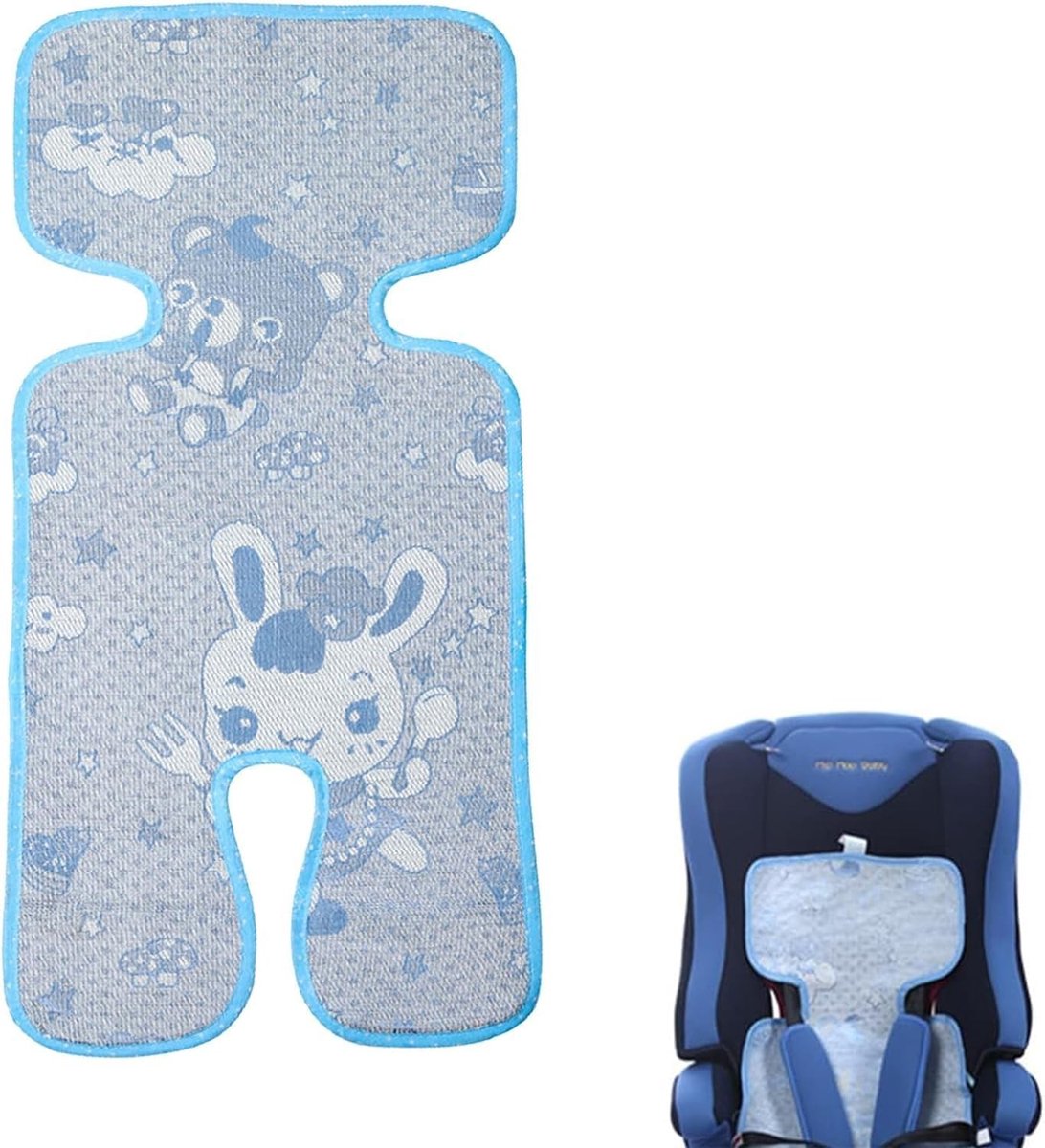Dailygoods- Zitkussen Ademend - Zomerzitkussen - Kinderwagenmat - Zweetbestendig - 73 x 33 cm - IJszijde Materiaal