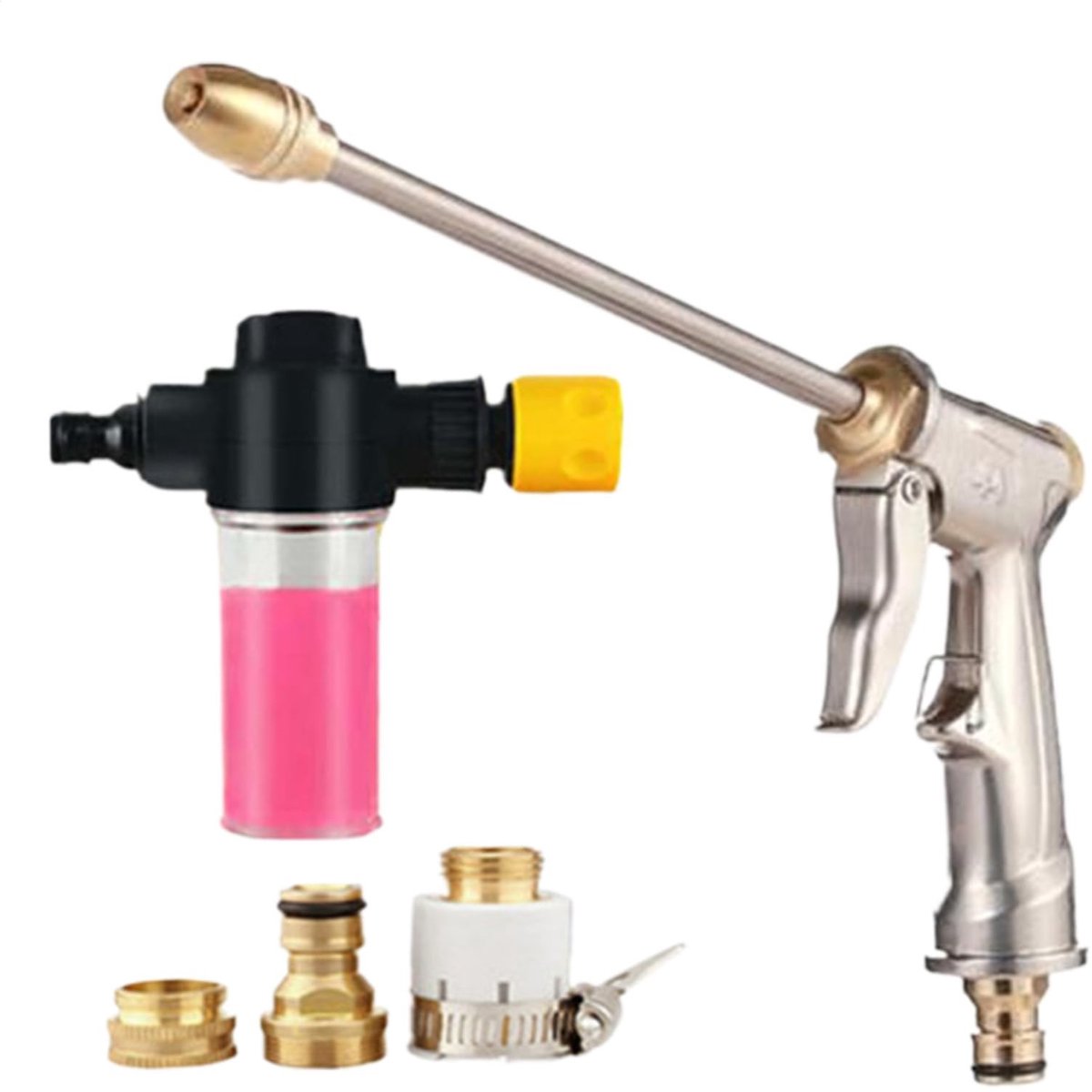 Dailygoods- Tuinslang Spuitmond Compact - Hogedrukreiniger - Verstelbare Straalpatronen - Multifunctioneel - Lichtgewicht - Voor Auto en Tuin