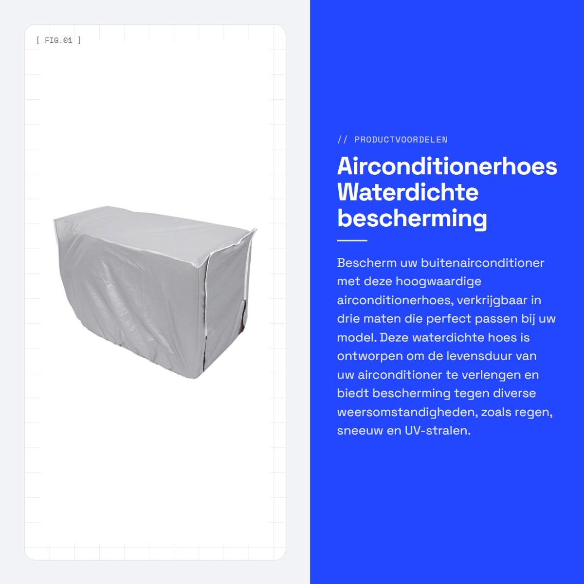 Dailygoods- Airconditionerhoes waterdicht - Bescherming voor buitenairconditioners - Drie maten beschikbaar - Lichtgewicht en ademend - Duurzaam en corrosiebestendig - Geschikt voor 1.5P-3P airconditioners - Airconditionerafdekking