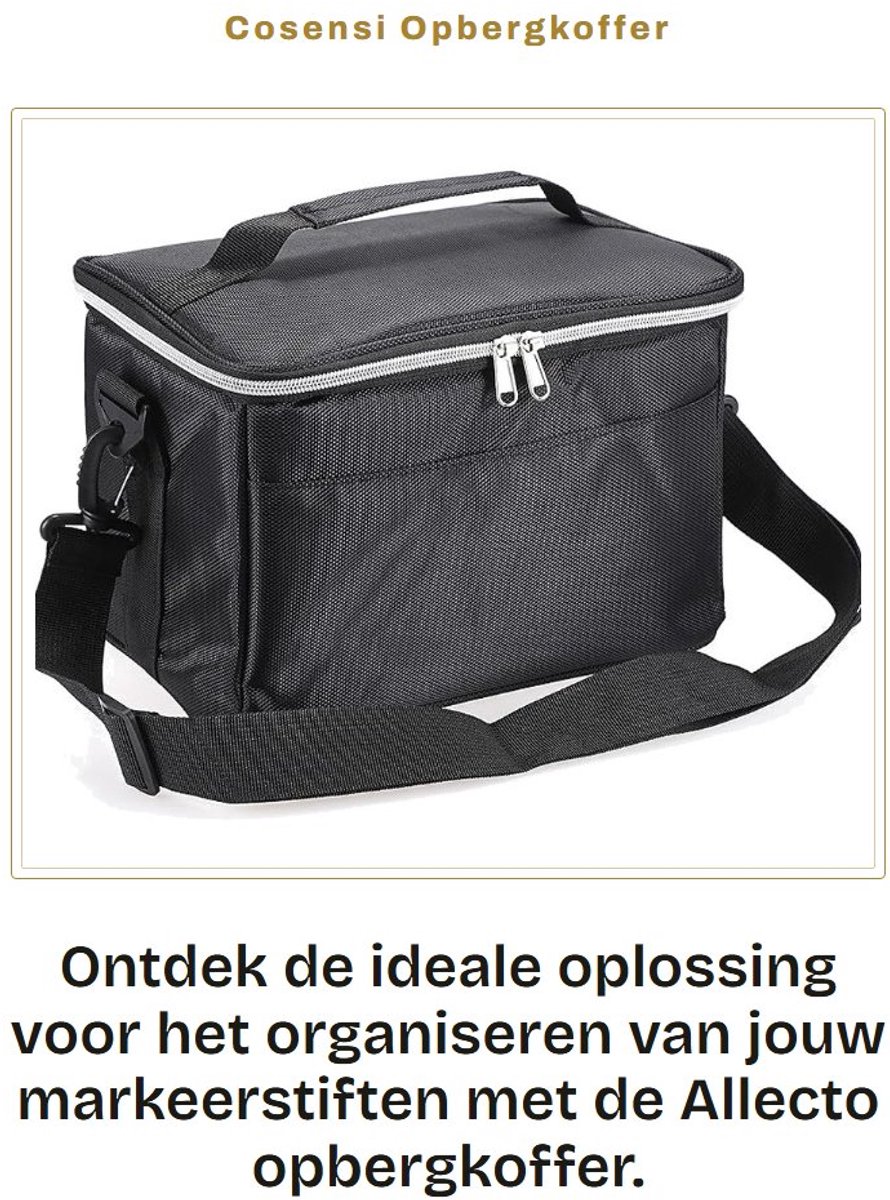 Dailygoods- Opbergkoffer grote capaciteit - Organizer voor 120 stuks markers - Draagtas met schouderriem - Multifunctionele opbergtas - Perfect voor Copic en Prismacolor markers - Handvat voor gemakkelijk reizen - Marker Case