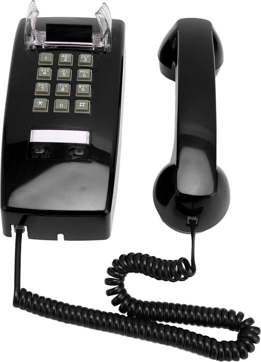 Dailygoods- Wandtelefoon Retro - Waterdichte Vaste Telefoon - Mechanisch Rinkelen - Volumeregeling - Vintage Muurtelefoon - Nostalgisch Ontwerp