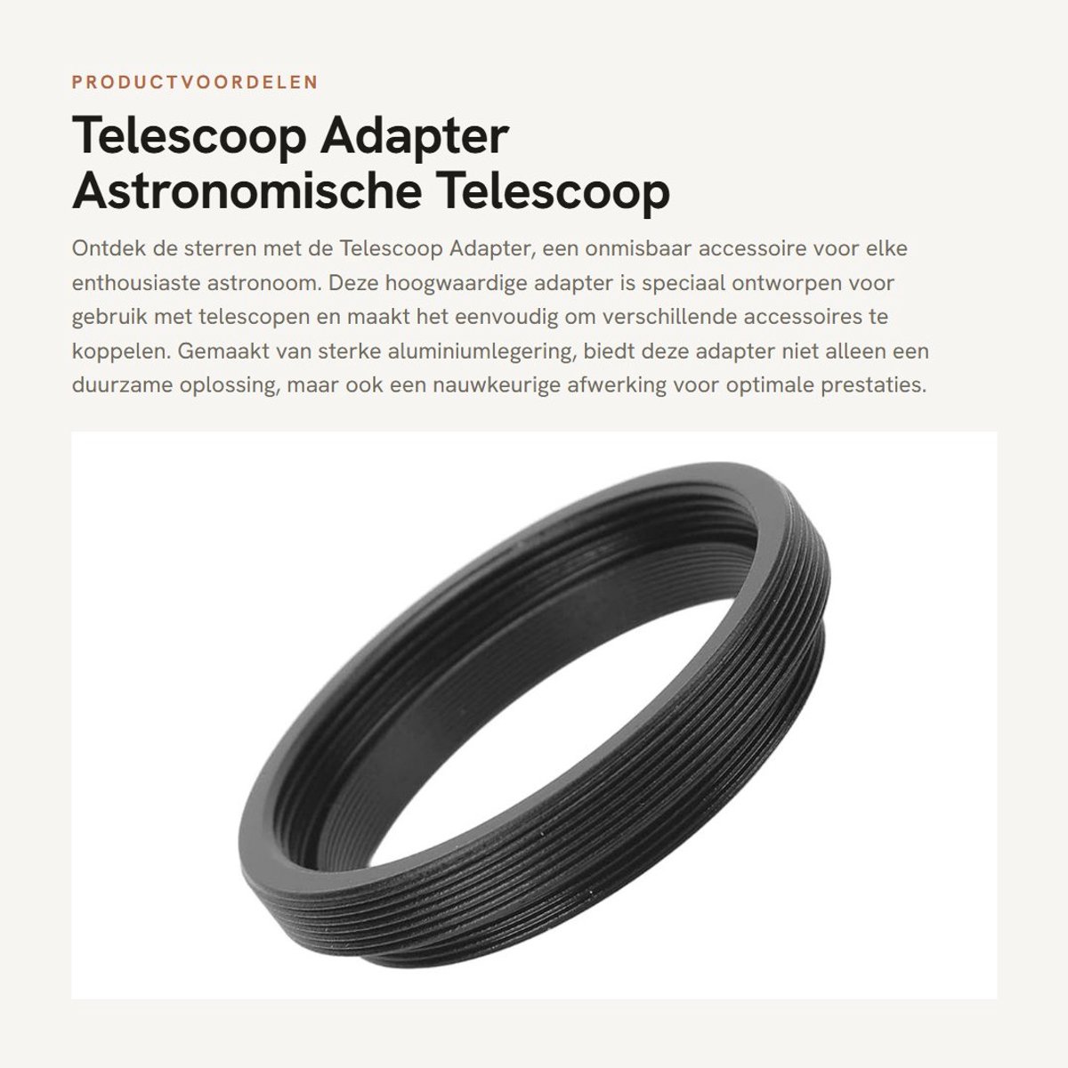 Dailygoods - Telescoop Adapter - Astronomische Telescoop - Eenvoudige installatie - Aluminium legering - Nauwkeurige afwerking - Geschikt voor telesco...