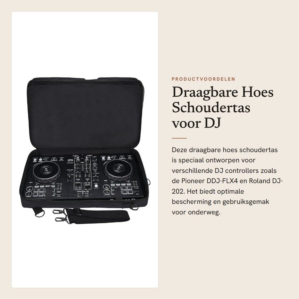 Dailygoods- Schoudertas Draagbaar - Hoes voor DJ Controllers - Bescherming tegen Stoten - Zacht PE/Fluweel - Geschikt voor Pioneer/Roland/Hercules - Dj Tas