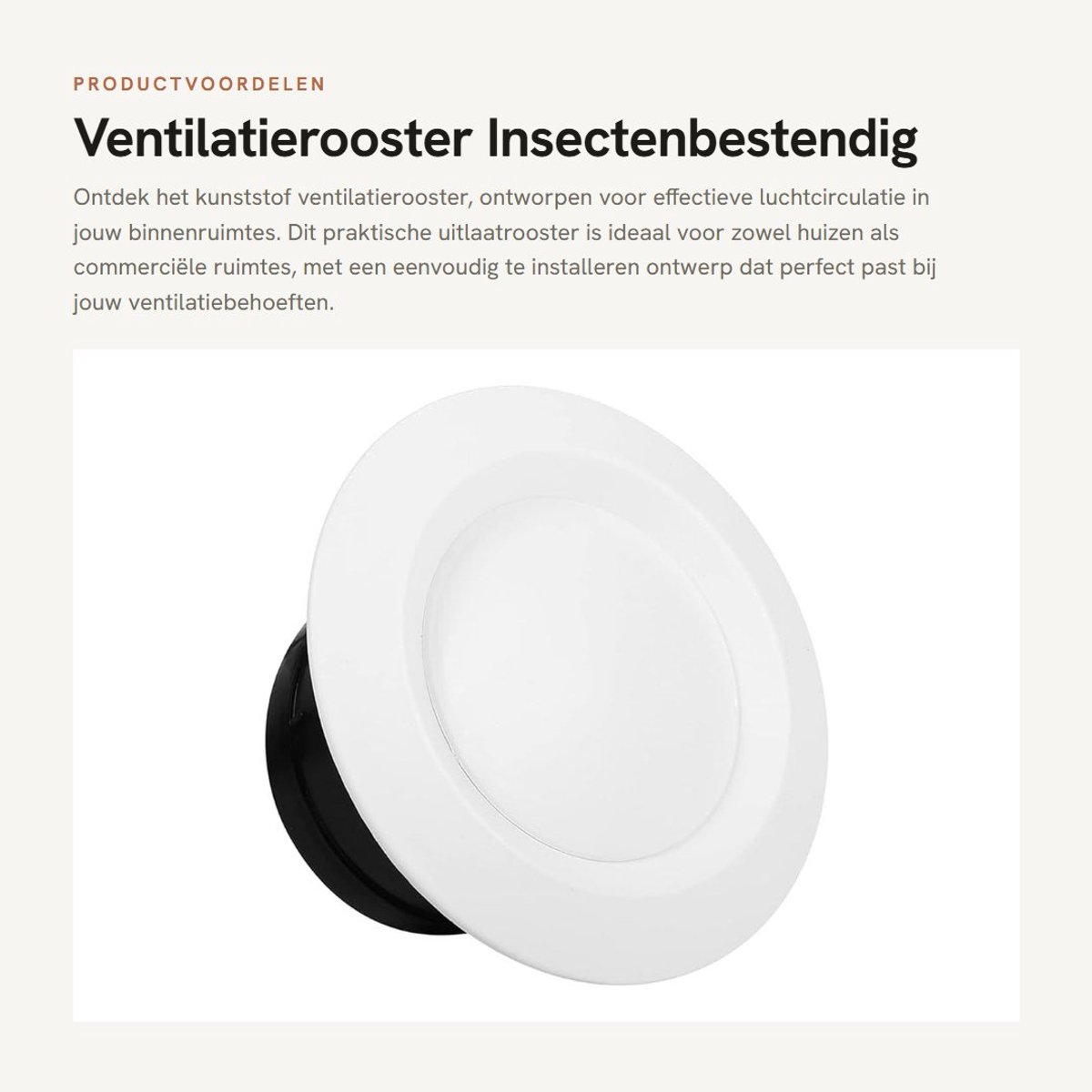 Dailygoods- Ventilatierooster Rond - Insectenbestendig - ABS Materiaal - 100 mm - Eenvoudig te Installeren - Stil en Duurzaam - Luchtrooster