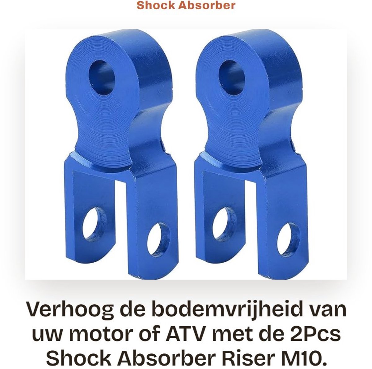 Dailygoods - Shock Absorber Riser M10 - Hoogte Verhoger - Voor Motor en Quad - Versterkt rijcomfort - Geschikt voor ATV - Verhoogt stabiliteit - Blauw