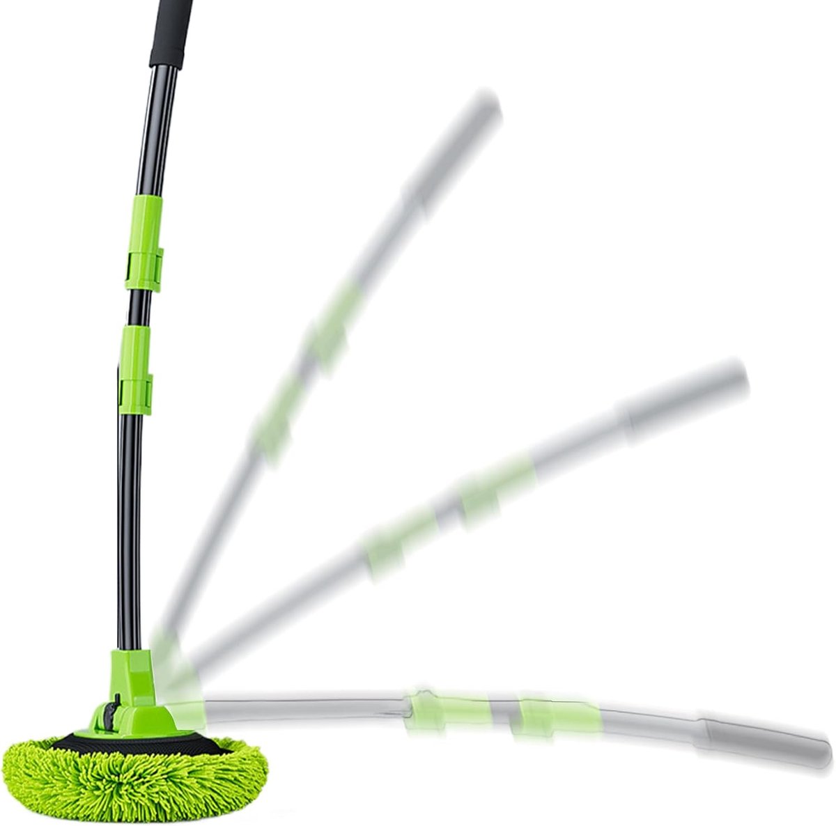 Autowasborstel - Uittrekbare Mop - Voertuigen Reinigen - Krasvrij Chenille - 102 cm - Grijs