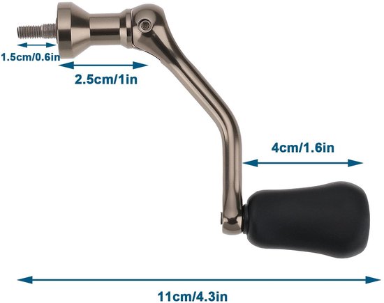 Dailygoods- Handvat 11 cm - Roestvrij Staal - Ergonomisch - Inschoefbaar - Vismolen - Duurzaam - Visreel van Dailygoods — afbeelding 2