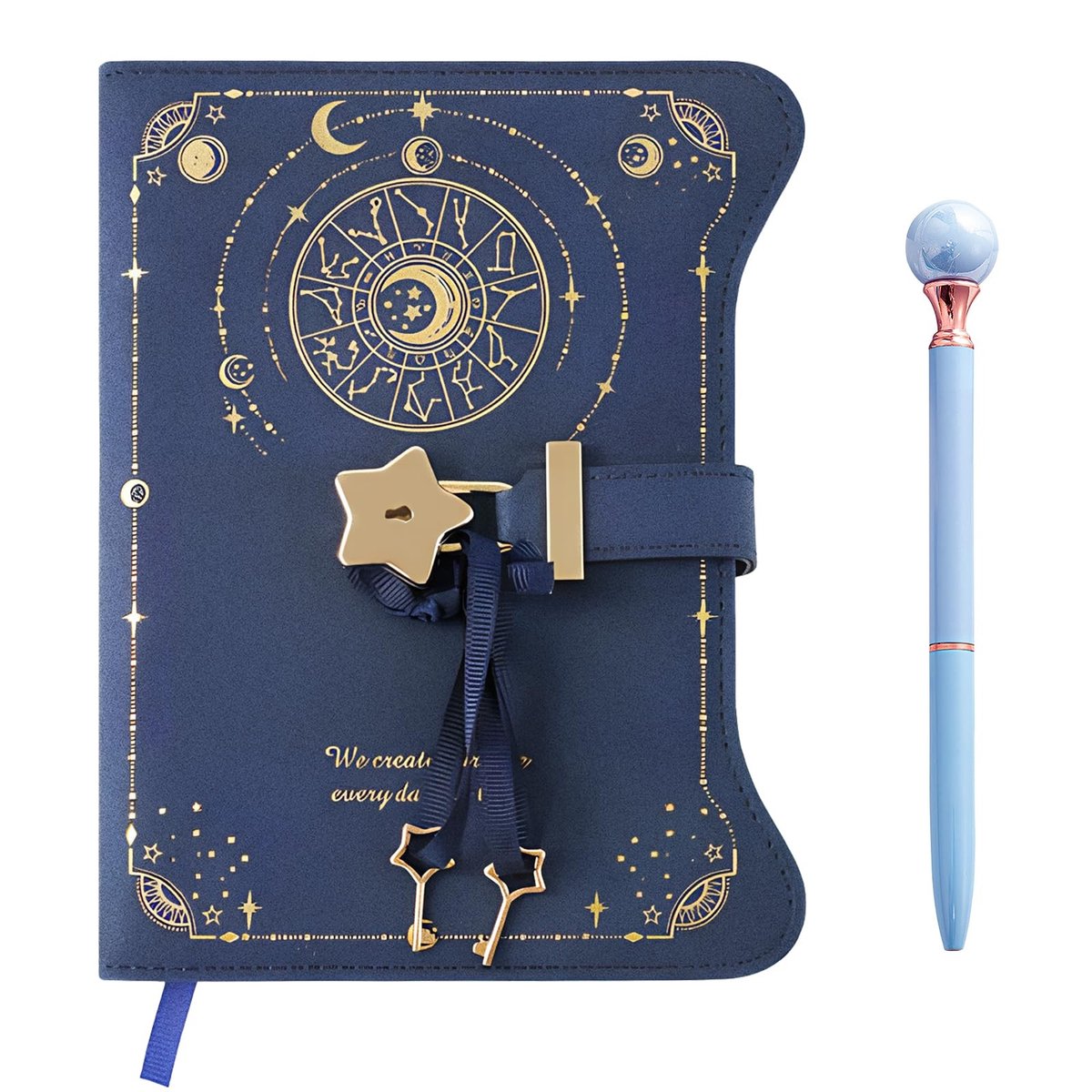 Dailygoods- Notitieboek B6 met slot - Dagboek voor meisjes - PU leer - 360 pagina's - Vintage design - Hartvormige sluiting