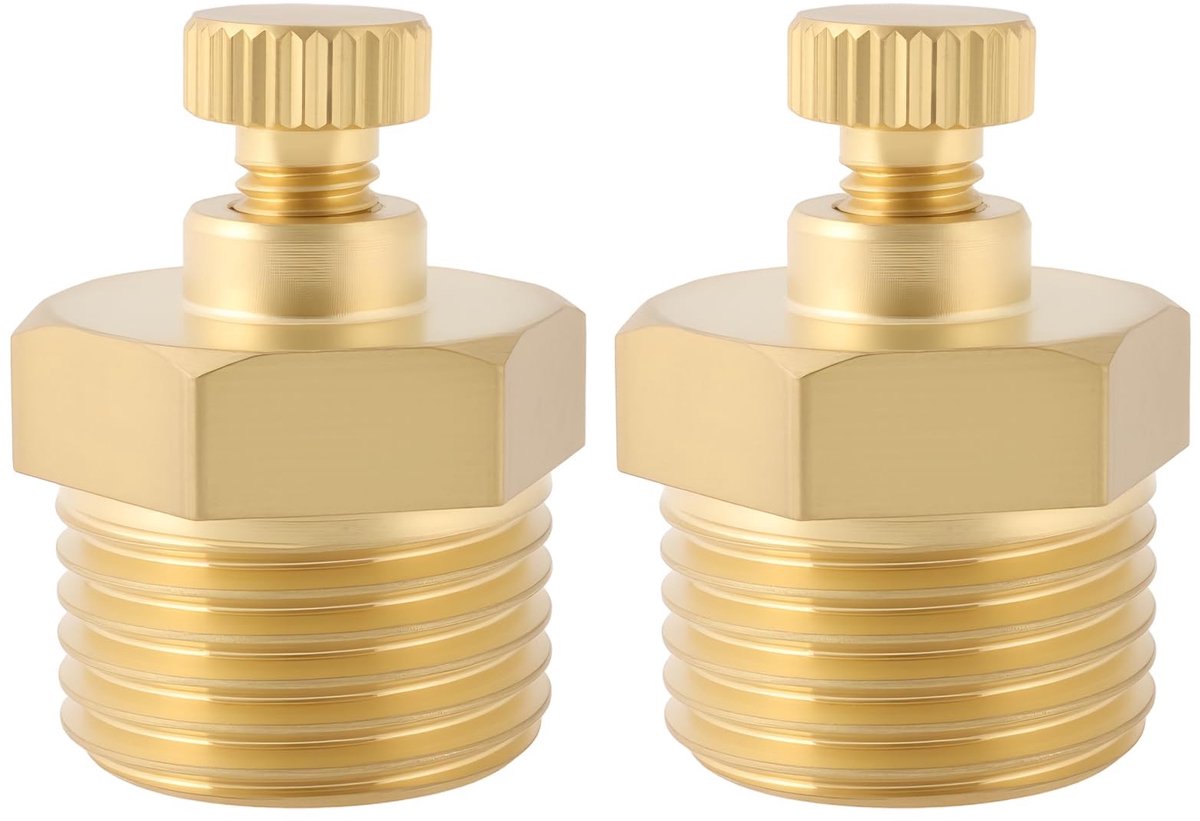 Dailygoods- Ventiel 1/2" BSP - Messing - 2 Stuks - Corrosieweerstand - Handmatig Ontwerp - Compacte Structuur - Hoge Drukweerstand - Luchtventiel