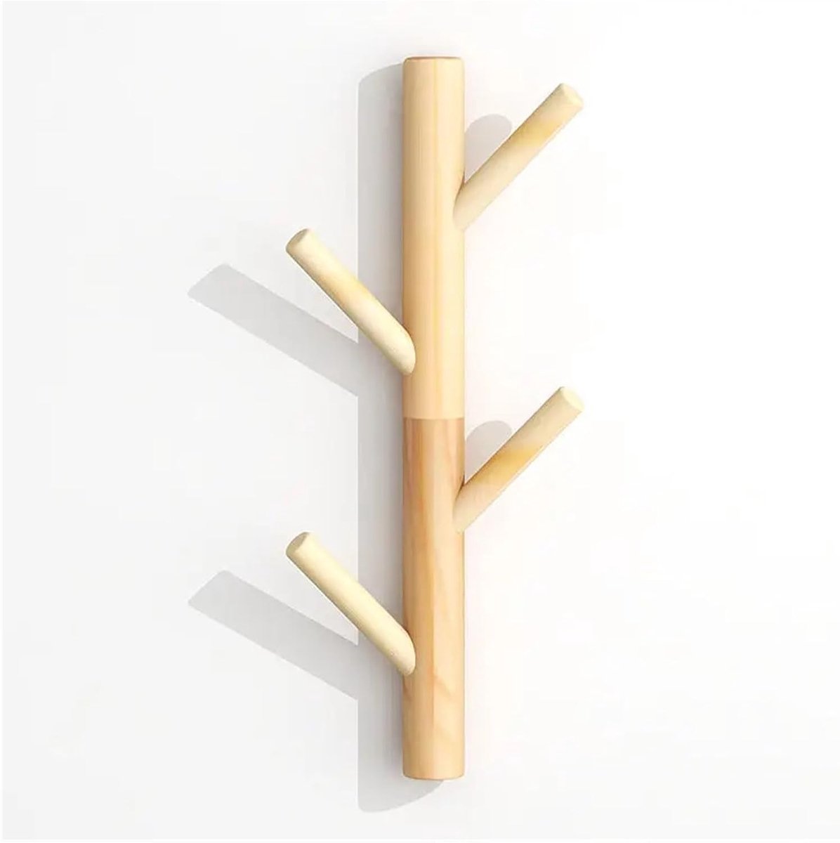 Wandkapstok - Muurhanger Haken - Ruimte Ordenen - Tak Design - 40cm 4 Haken - Khaki