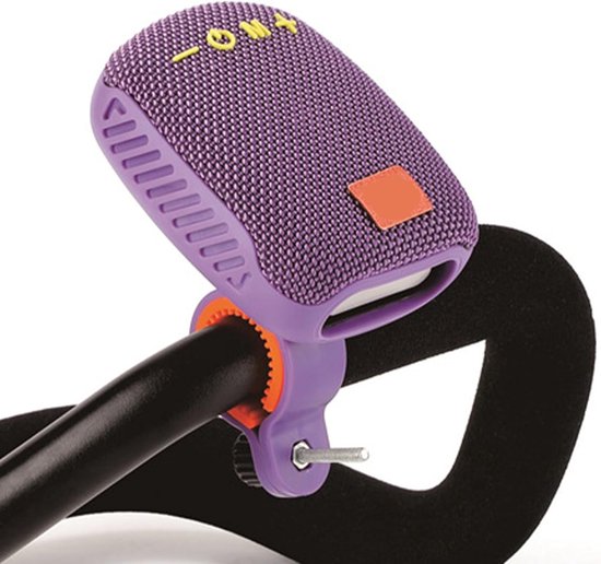 Luidspreker - Bluetooth-luidspreker - Leuningluidspreker - 5×10×7,2 cm - Met standaard - Ingebouwde FM-radio - Draagbare Bluetooth-luidspreker voor fietsen - IPX5 waterdicht - Reis- en buitenluidspreker - Stereo - Paars van Merkloos — afbeelding 4
