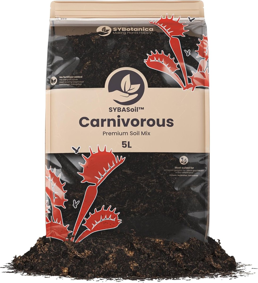 Vleesetende Planten Potgrond - Kokos Grondmix - Optimale Groei - Voedingsvrij Mengsel - 20 Liter - Bruin