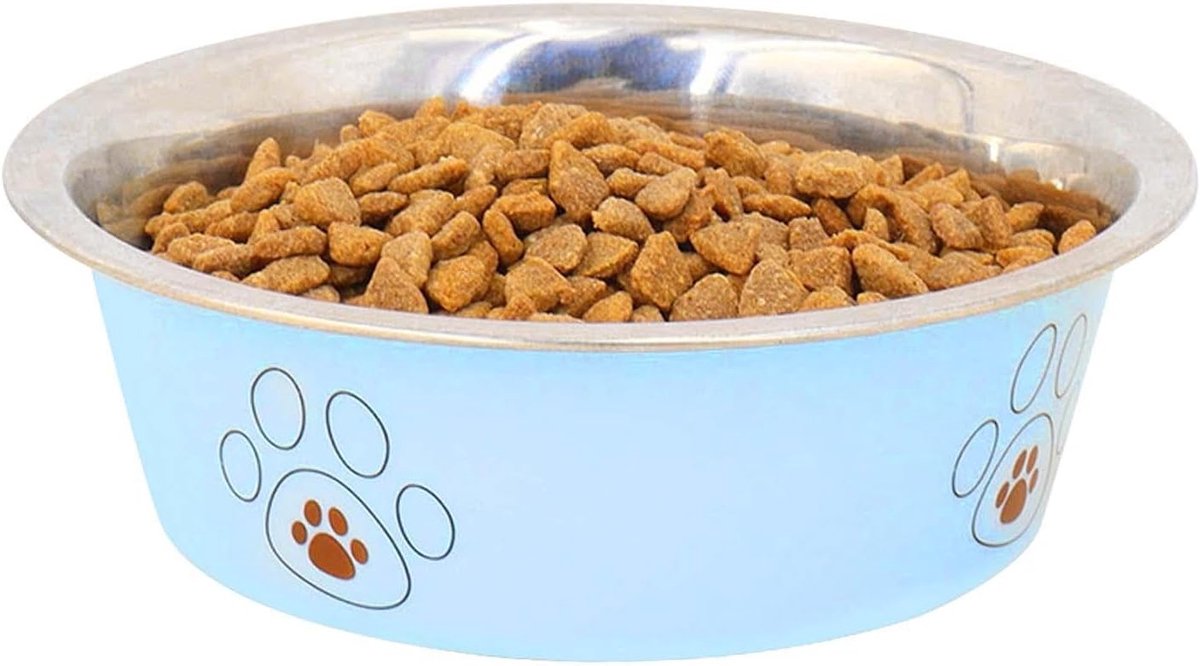 Honden voerbak - Katten voerbak - Huisdier voeren - Antislip ontwerp - 21.8 cm - Blauw