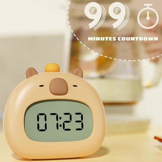 Kinderwekker - Digitale Klok - Slaaproutine Leren - Met Nachtlampje - 12 cm Breed - Standaard — afbeelding 4
