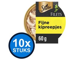 10x Sheba - Filets Kipreepjes - Kattenvoer Natvoer - 60g