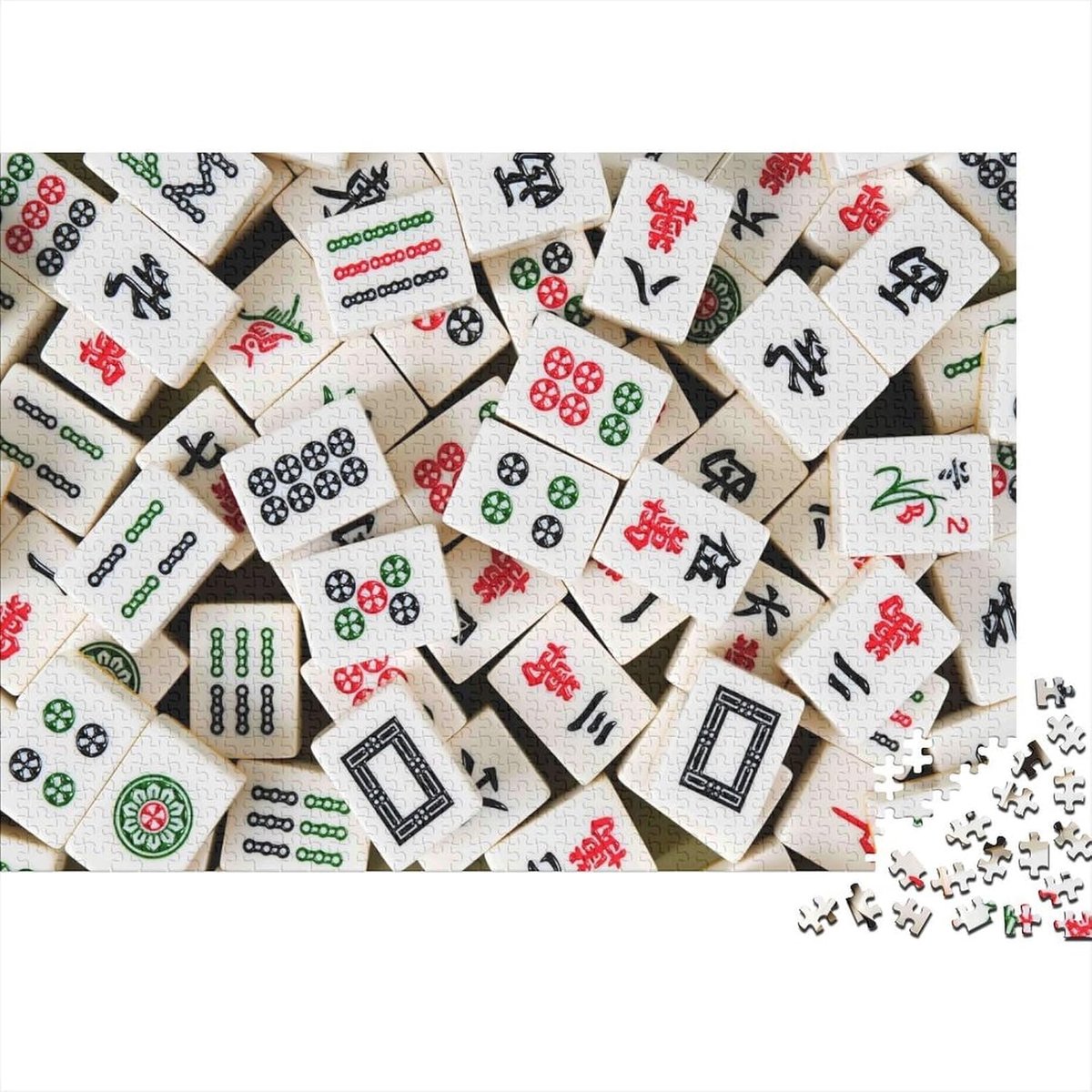Legpuzzel - Puzzelspel - Ontspanning thuis - Mahjong patroon - 1000 stukjes - Multicolor
