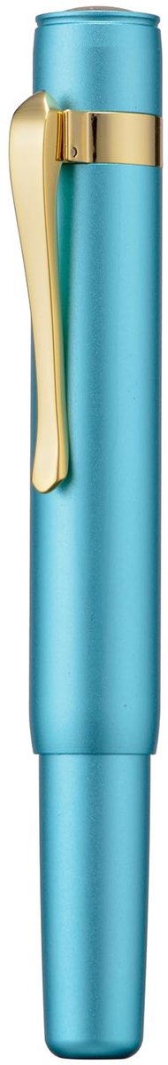 Dailygoods - HONG DIAN M2 Zwarte Woud Mini Vulpen, Medium Zachte Penpunt & Slanke Vorm Aluminium Korte Zak Reizen Pen (Meerblauw)