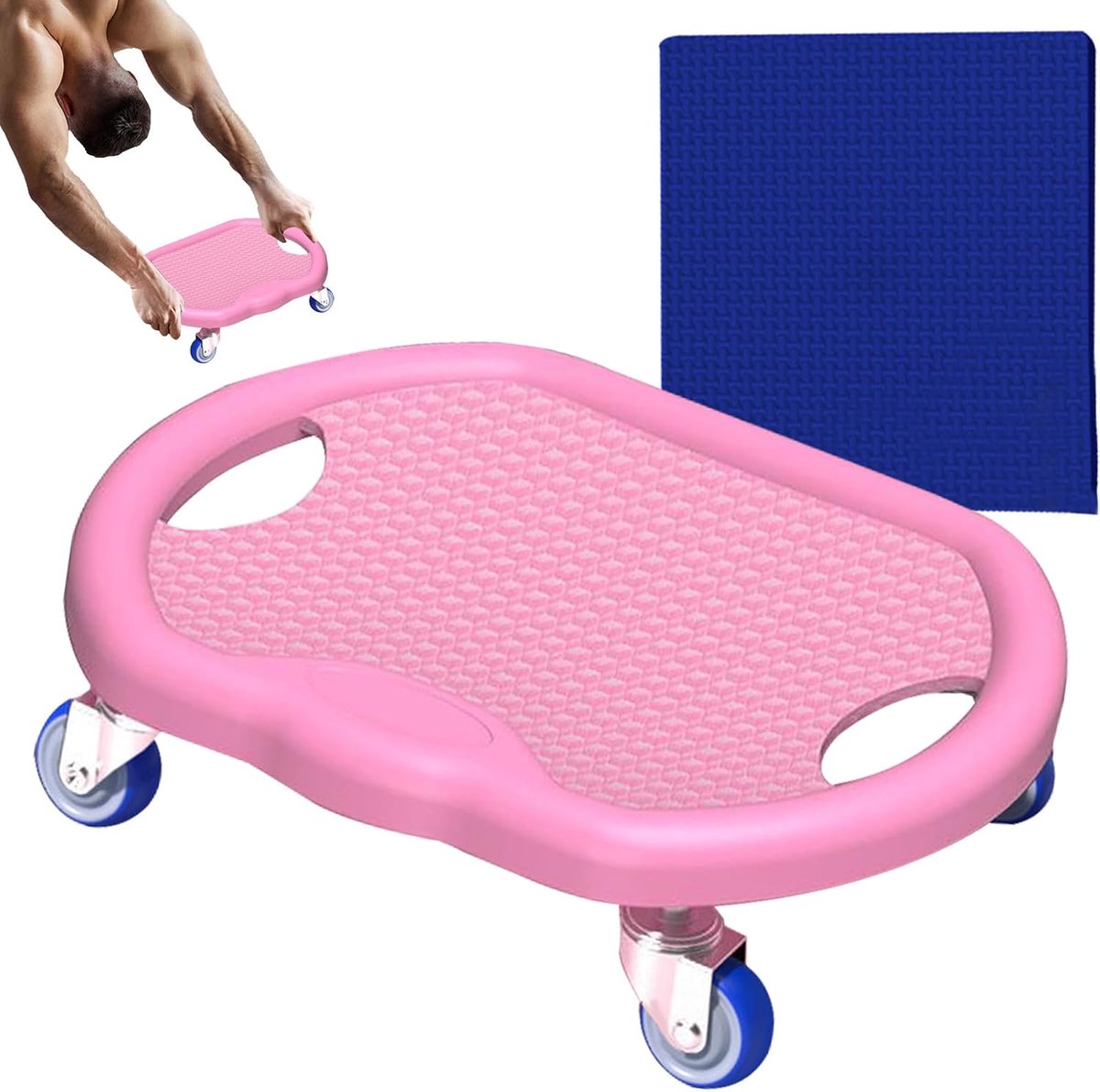 Buikspierwiel - Core trainer - Krachtige training - Stille werking - 32 cm breed - Roze