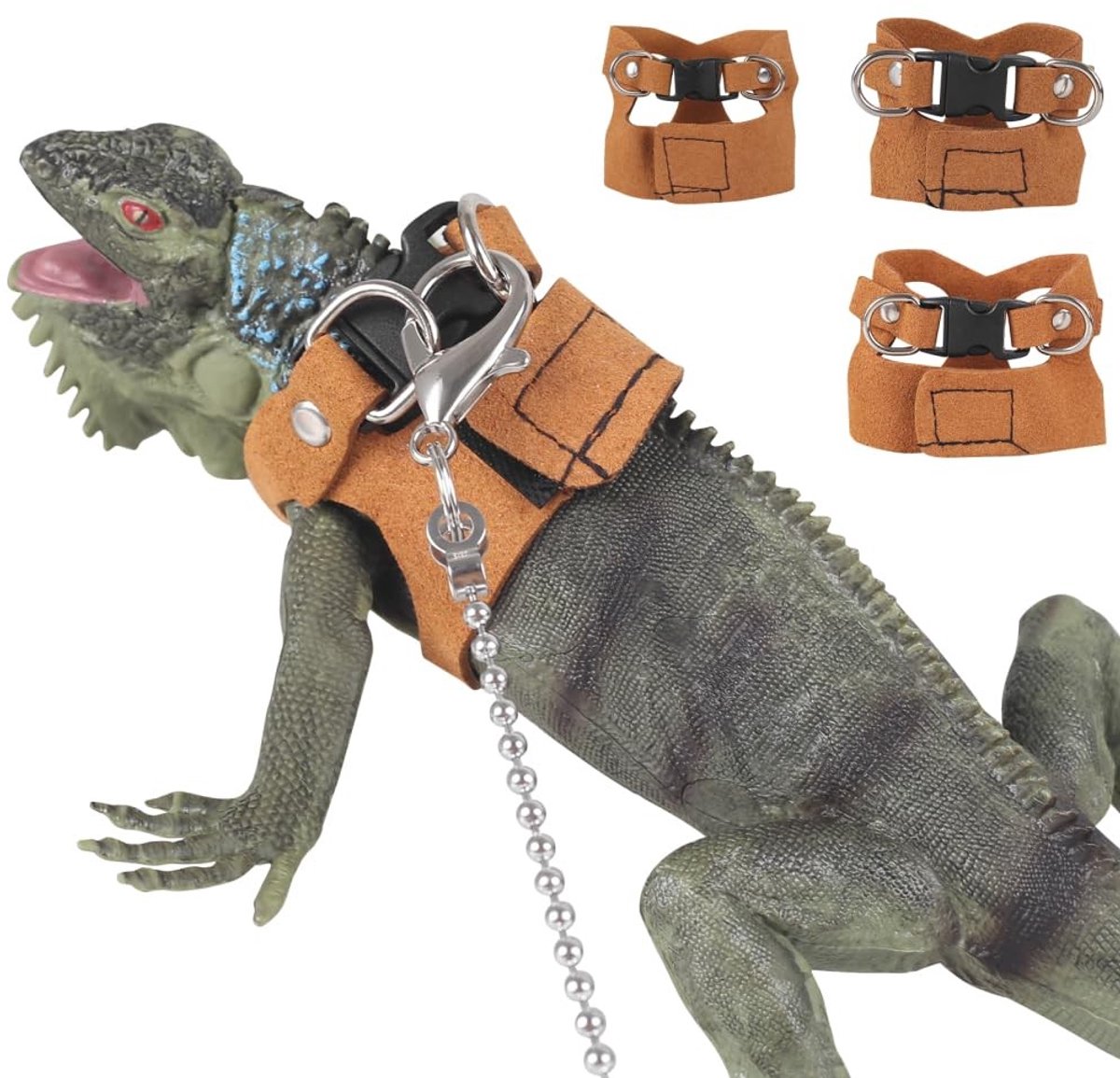 Dailygoods- Reptielen Harnas Verstelbaar - Harnas Hond/Kat - 3 Stuks - Multifunctioneel - Voor Gekko/Leguaan/Hamster - Borstomvang 3-6,5 cm