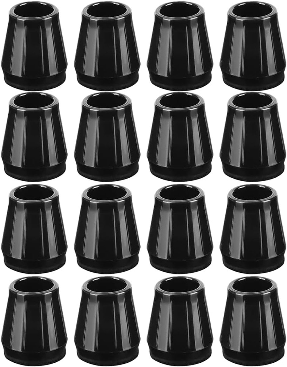 Stoelpootbeschermers - Viltdoppen - Vloeren Beschermen - Geluiddempend - 16-18 mm - Zwart