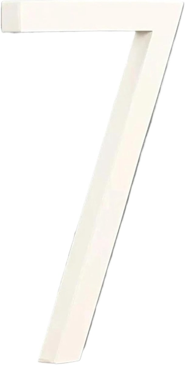 Huisnummer Aluminium - Buiten Nummer - Façade Markering - Drijvend Design - 152 mm Hoog - Wit