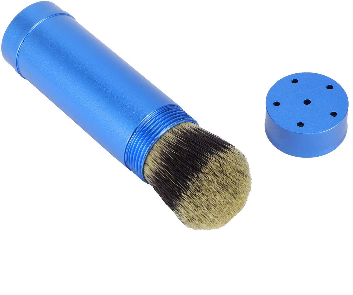 Dailygoods- Reisscheerkwast Ergonomisch Ontwerp - Aluminium - Borstelhaar - Compact - Metalen Buis - Deksel - Scheerkwast