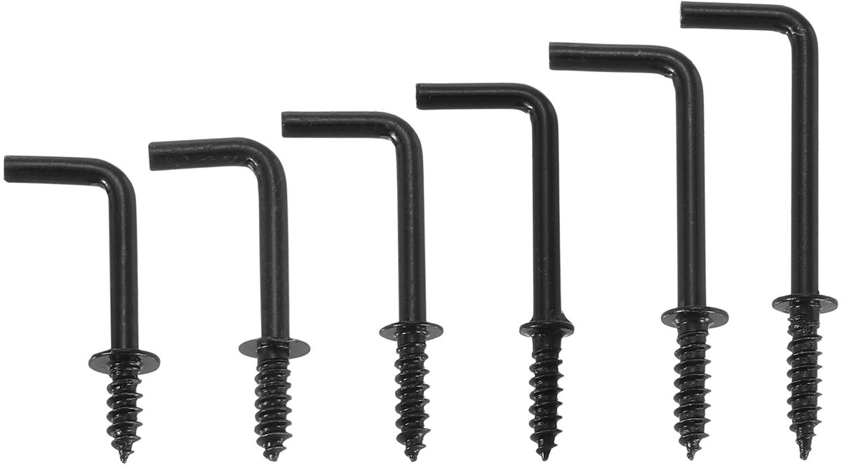 Dailygoods- Haak 120 Stuks - L-vormige Haak - Schroefhaak - Carbon Staal - Corrosiebestendig - Duurzaam