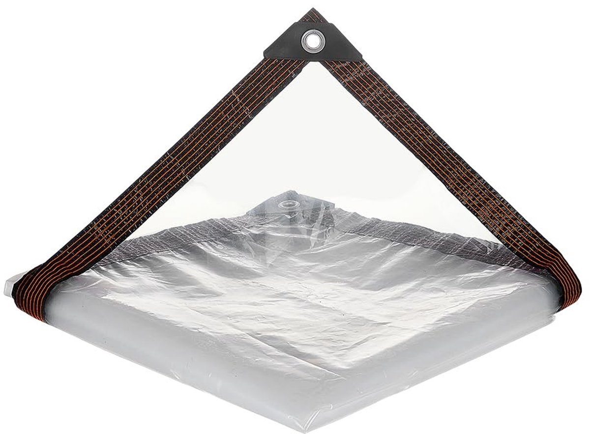 Dailygoods- Dekzeil Heavy Duty Waterdicht - Transparant - Afdekzeil - Tuin - Terras - Bescherming - 10 x 10 ft - Tuinzeil