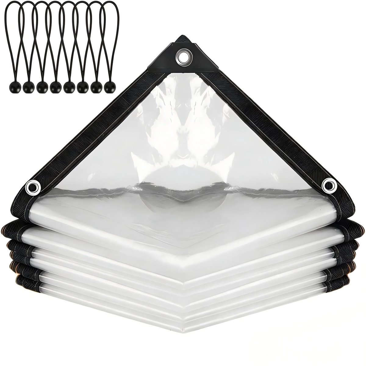 Dailygoods- Dekzeil Waterdicht - Transparant Zeil - Afdekzeil voor Tuin - Kweekzeil voor Broeikas - Outdoor Bescherming - 2 x 2 m