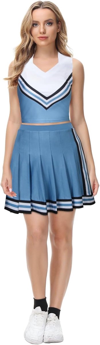 Cheerleader Kostuum voor Volwassenen Tieners Cheerleading Uniform Tank Top Geplooide Rok Cheer Outfit voor Vrouwen Meisjes