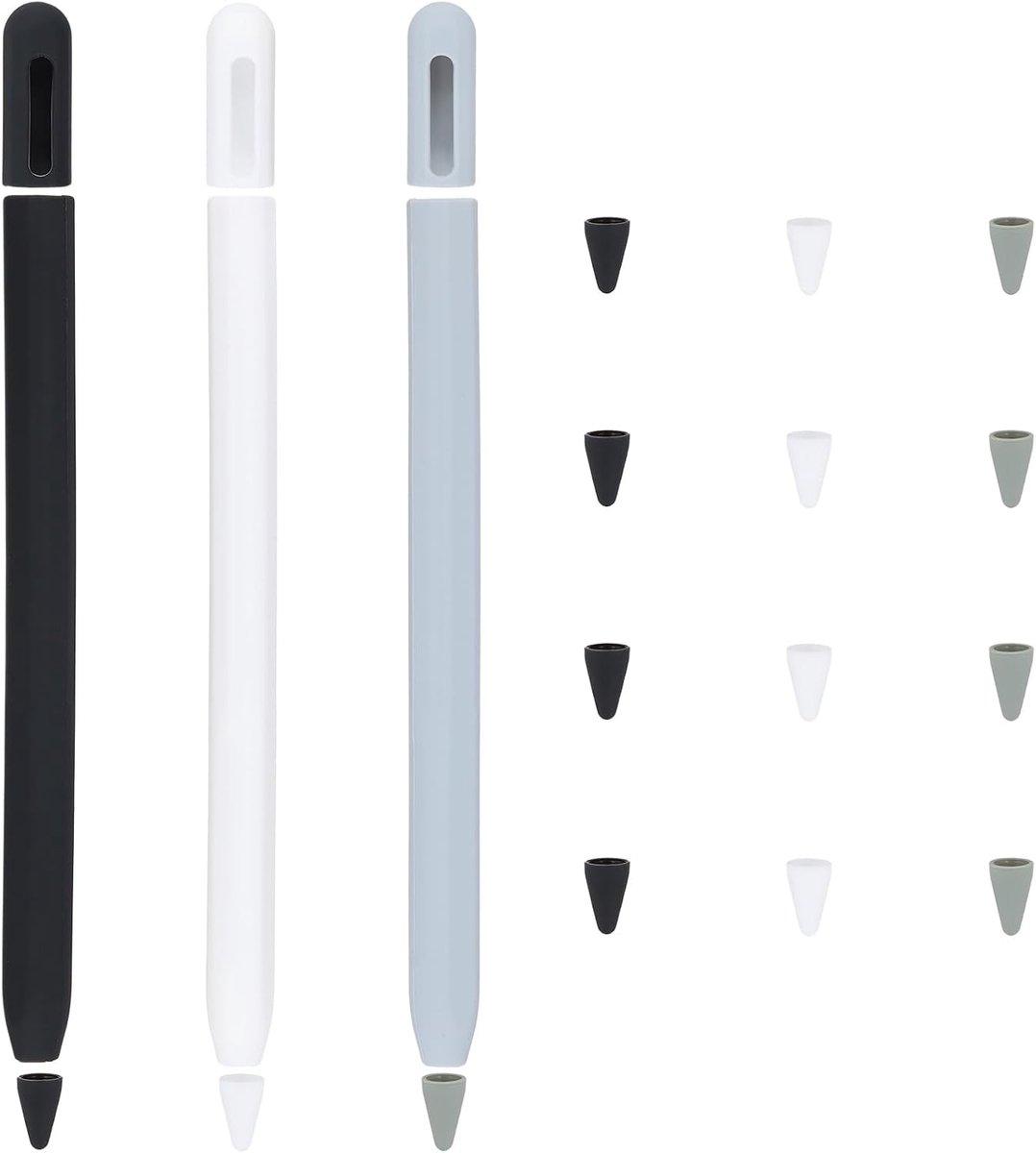 3 stuks beschermhoes voor Apple Pencil Pro, 15 x stiftpunt, siliconen hoes voor Apple Pencil, antislip beschermhoes, compatibel met Apple Pencil Pro