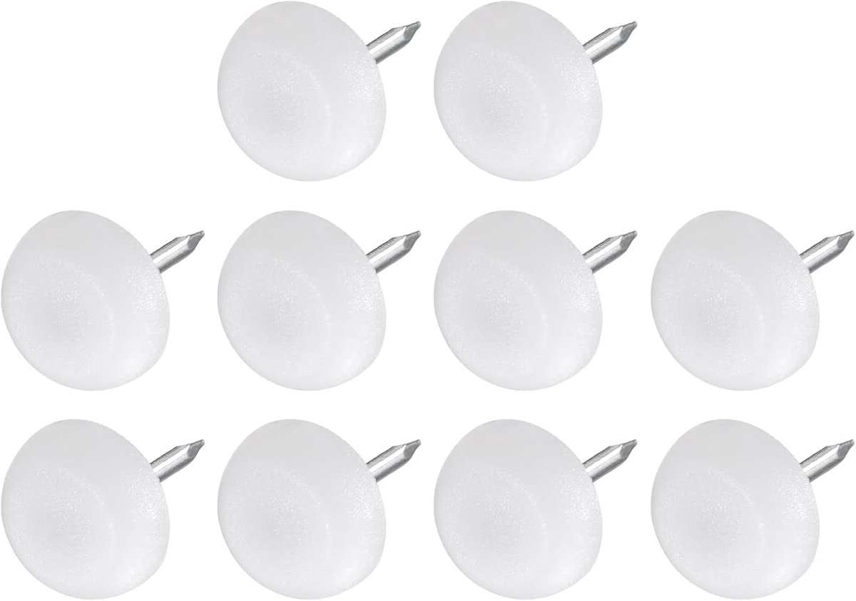 Meubelpootjes spijker (12 mm/0,47 inch) 80 stuks, kunststof ronde stoelglijders - voor stoelen bank meubels schuifregelaars beschermer pad, wit