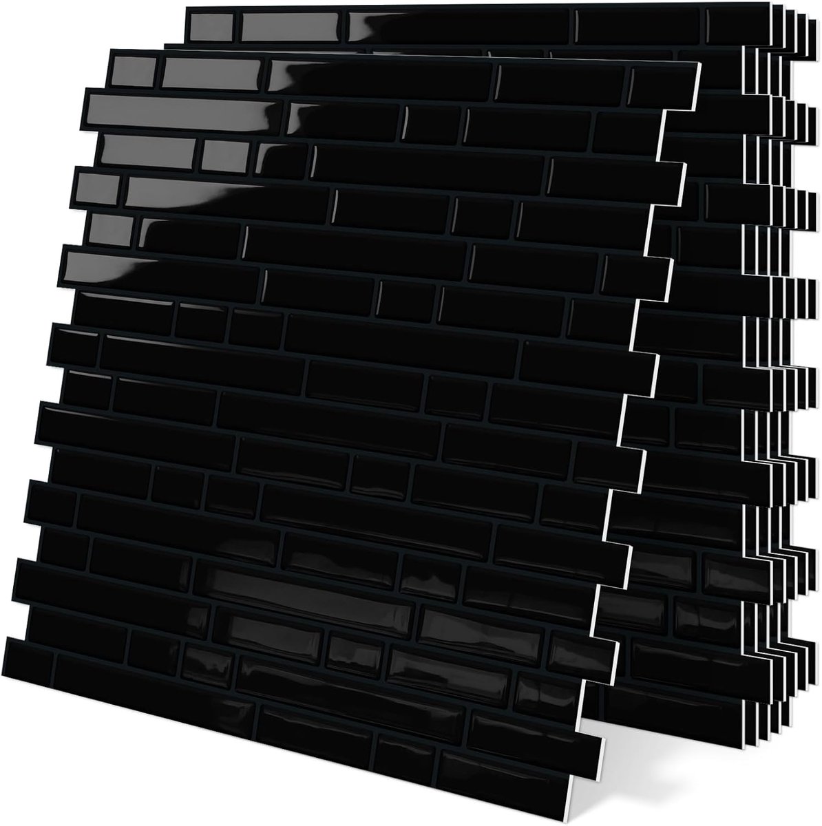 Plaktegels Keuken 3d Zelfklevende Wandtegels Tegels 10 Vellen | Zwart,Keuken,Marmerlook,Badkamer,Wand,Muur,30.5 x 30.5 cm