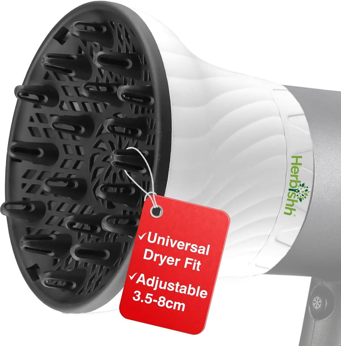 SnelShoppen - Universele haardroger diffuser voor krullend en golvend haar, verstelbaar 3.5-8 cm, roterende clip, vermindert frizz, voegt volume toe,