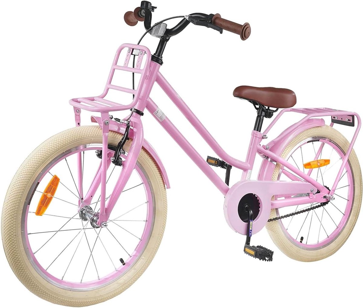 Kinderfiets - Meisjesfiets - Buitenspelen - Stevig stalen frame - 18 inch - Lichtroze