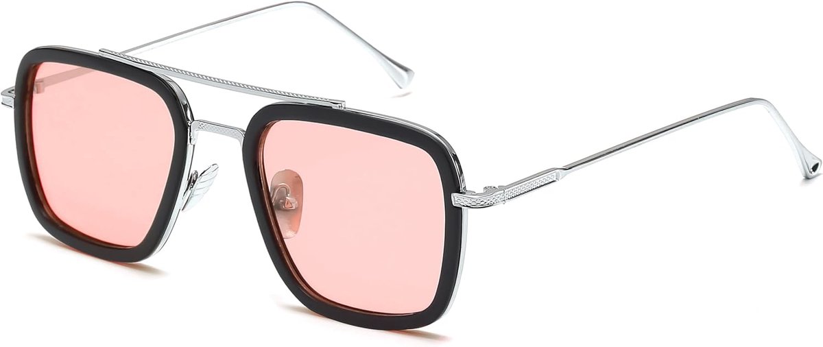 KELLY Retro Vierkant Zonnebril Heren Dames Retro Rechthoekige Metalen Zonnebrillen
