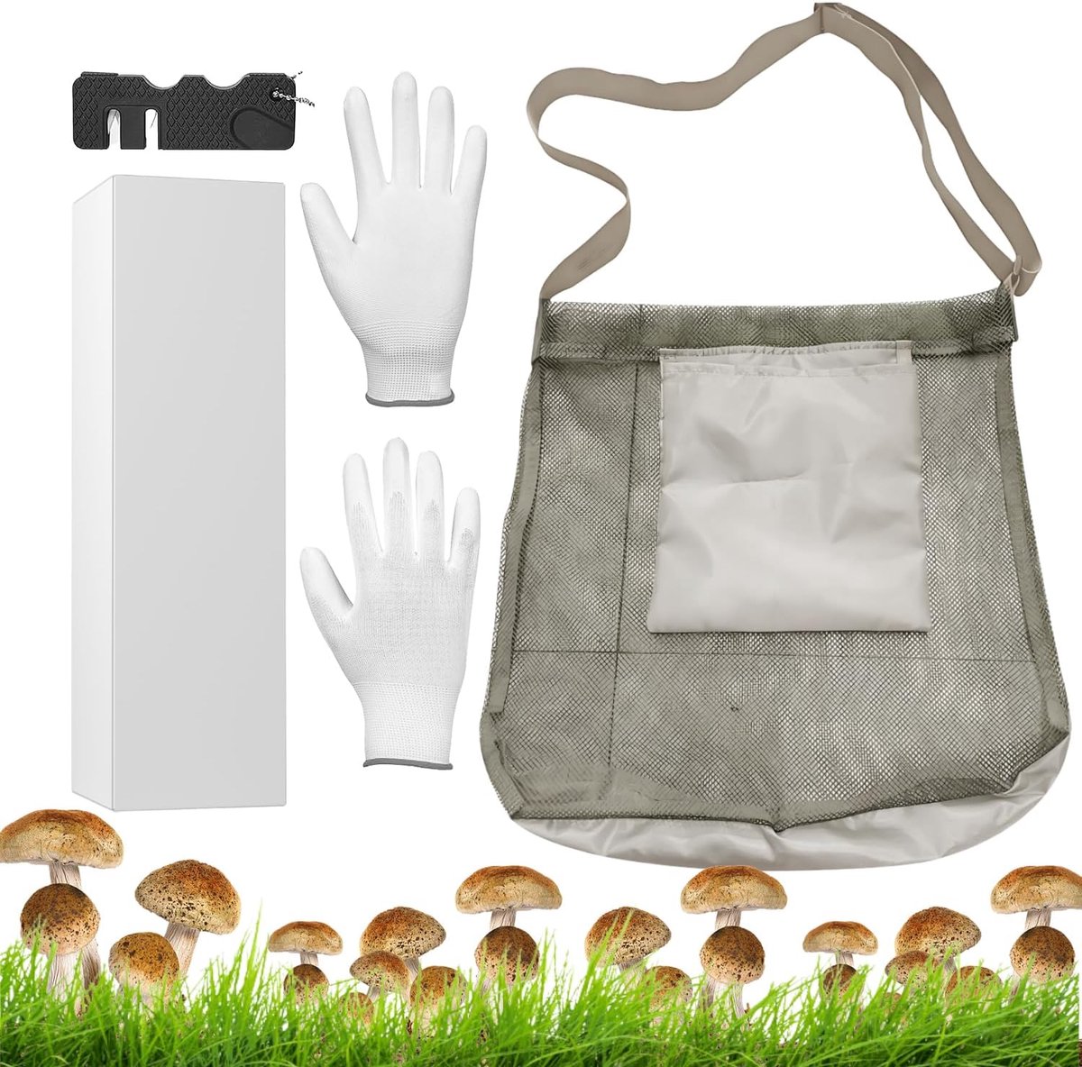 SnelShoppen - Grote Paddenstoelen Tas Inclusief Paddenstoelen Borstel Beschermende Handschoenen Paddenstoelen Verzamel Accessoires Draagbare Paddensto
