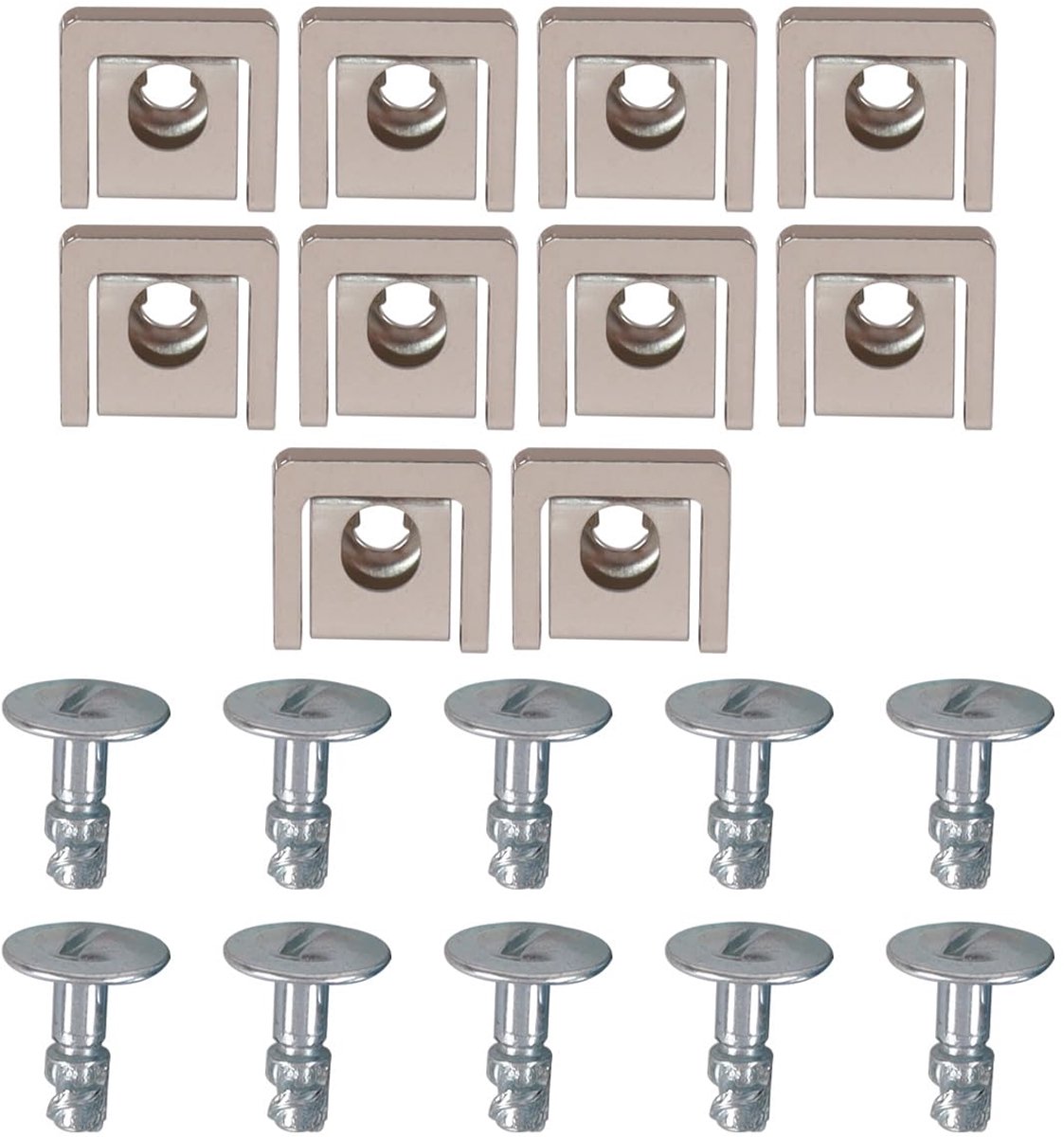 SnelShoppen - 10 Sets Motorchassis Schroeven en Metalen Clips voor Onderbak 8D0805121 8D0805960, Hoogwaardig Mangaanstaal, Slagvast en Krasbestendig,
