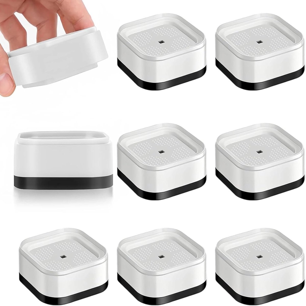 SnelShoppen - 8 Stuks Meubelverhogers, 7 × 3.5 cm Tafelverhoger | Stapelbare Bedverhoger, Antislip Tafelpotenverlenging, Voor Bank, Bed, Wasmachine