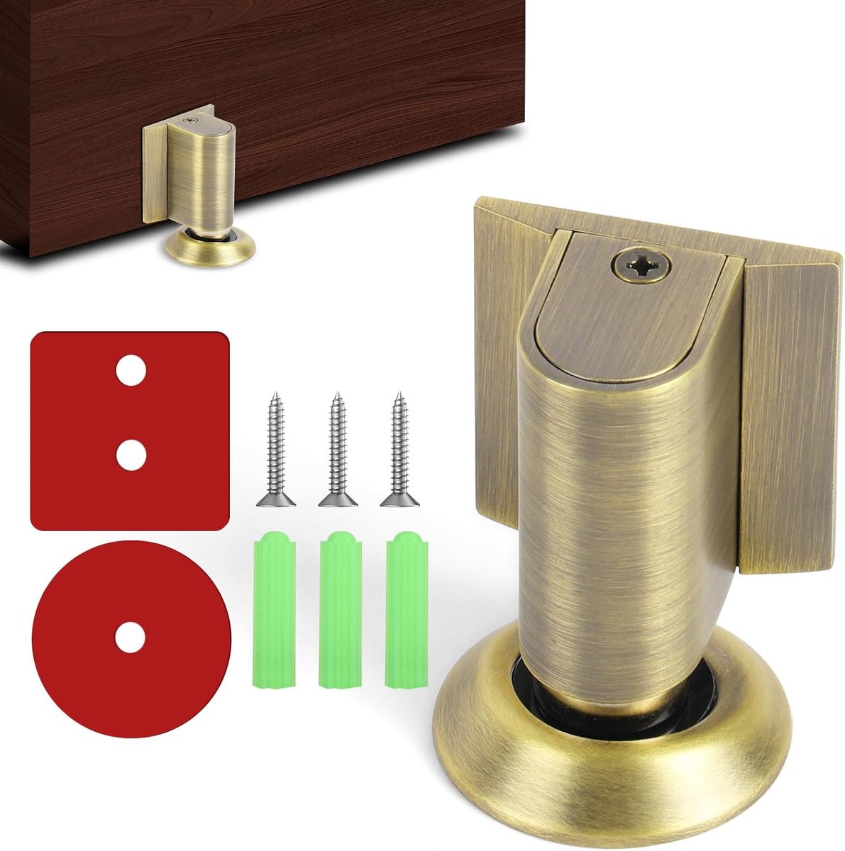 SnelShoppen - Magnetische Deurstopper - RVS Deur Stop met Sterke Magneten - Geen Boren - Zelfklevende Stilstaande Deurstop voor Patio, Thuis, Kantoor