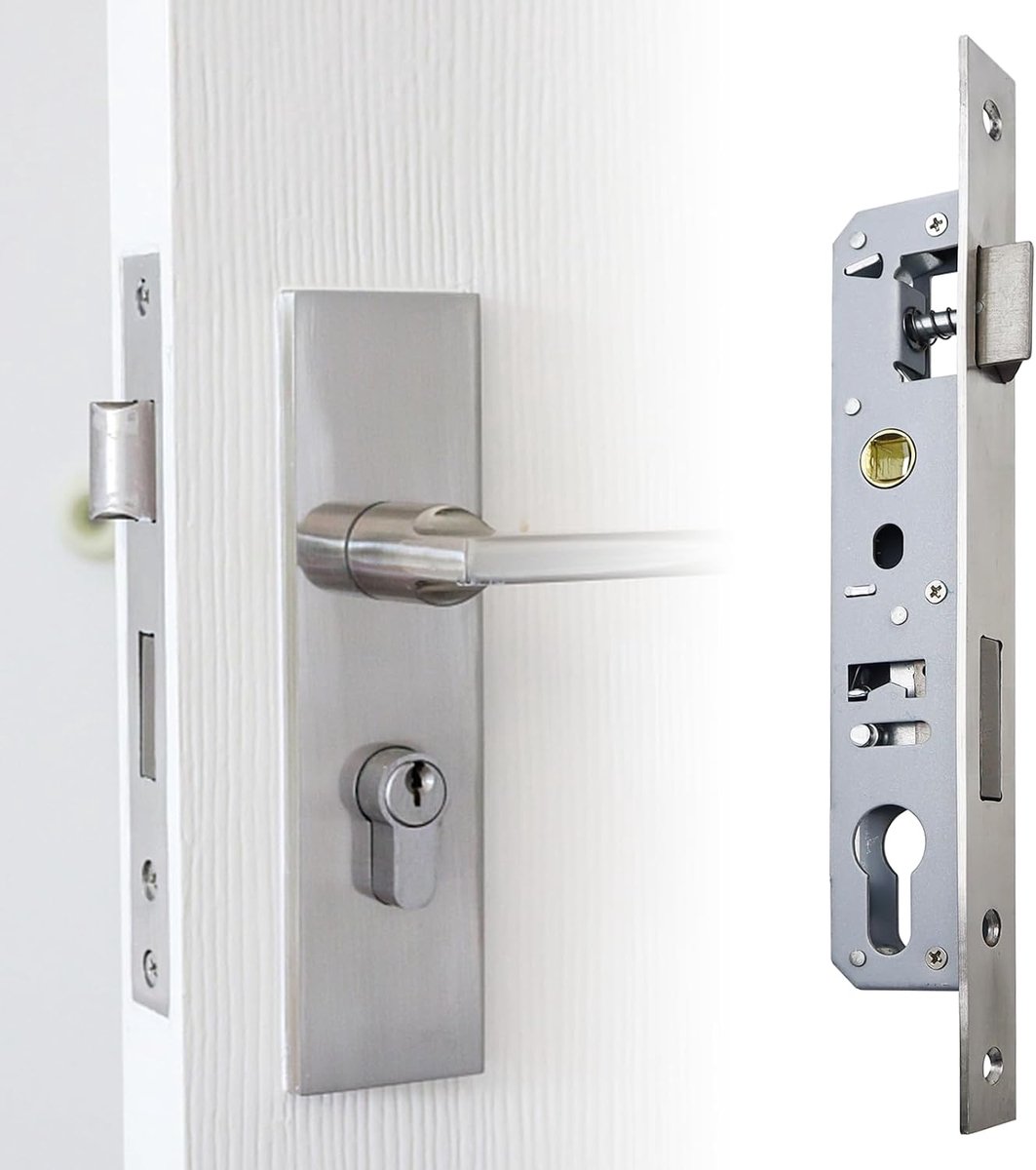 SnelShoppen - Mortise Lock Tuindeur Verwijdering 85mm Mandrel 20mm RVS Deurslot Insteeksloten voor Robuuste Metalen Deuren Links/Rechts