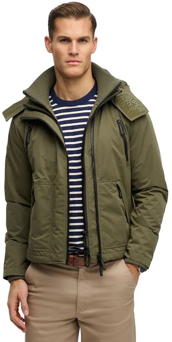 Superdry Microvezel Arctic Windcheater Jas Met Capuchon Heren Khaki