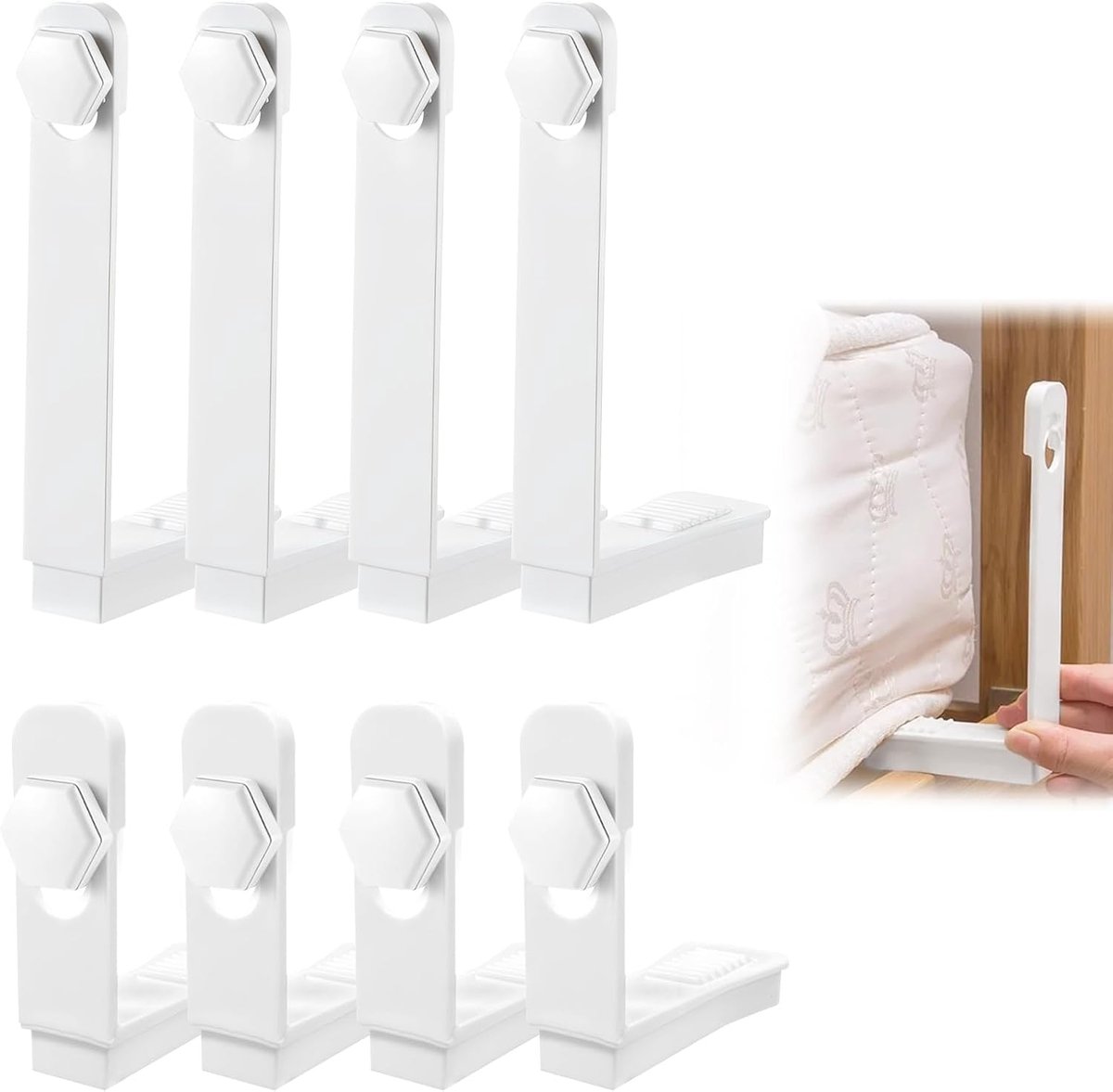 Fitted Sheet Block, Strapping Band, Mattress Attachment, 2 Sizes Non-Slip Plate Frame, 8 Pieces Corner Positioning of - ShopVlot