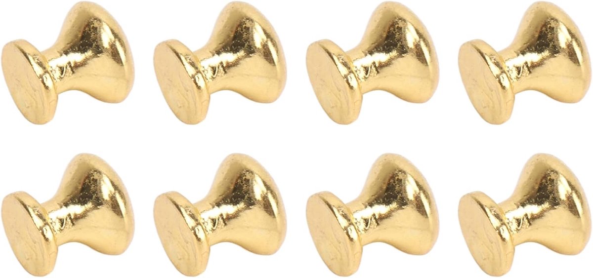 Mini knoppen voor sieradenkist - ronde handgrepen - 8 stuks - miniatuur voor poppenhuis (goud) - ShopVlot
