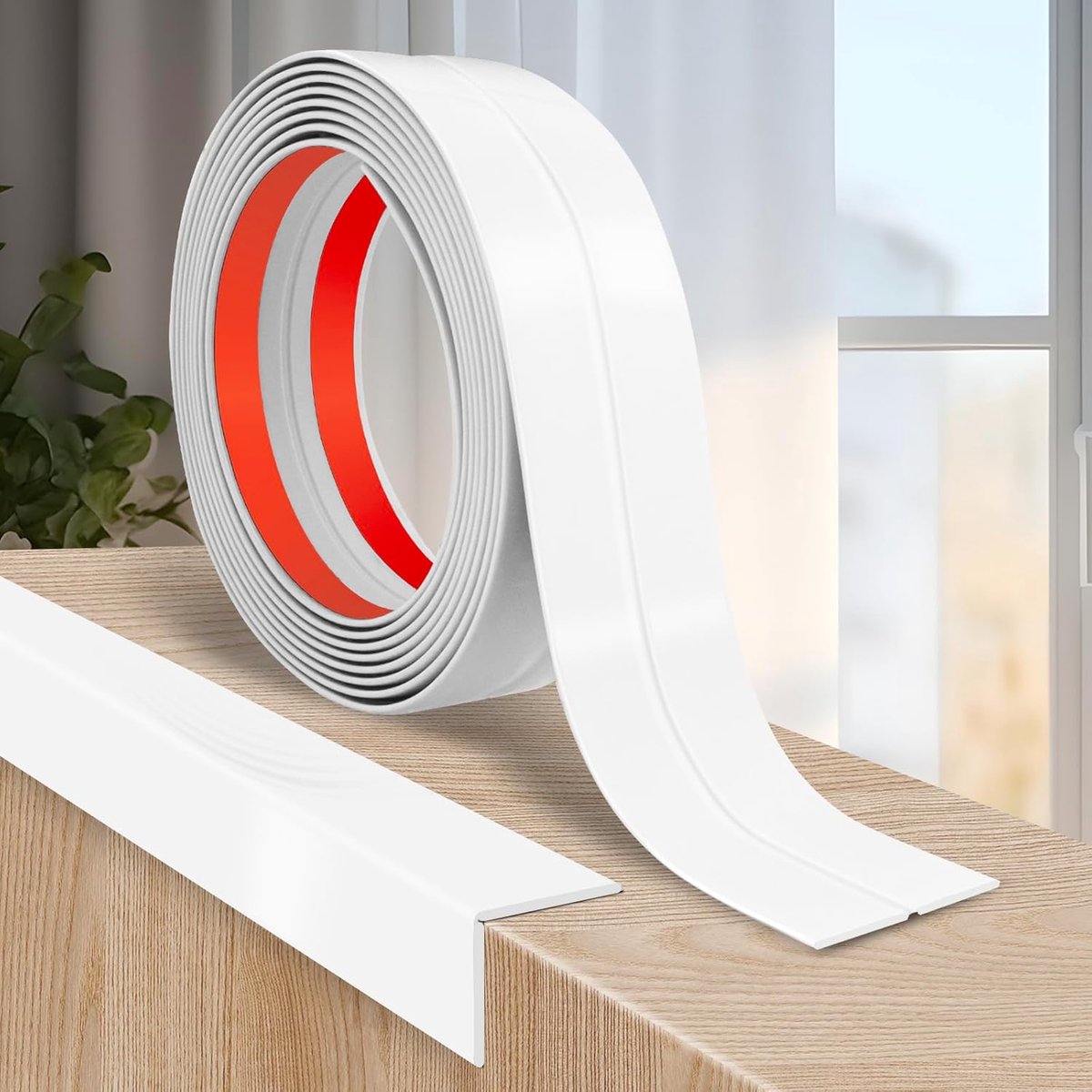 Self-Adhesive Wall Frame, Soft Skirting Board, Decorative Moulding, PVC End Frame, Wall Corner Protection, 6 cm x 12 - ShopVlot