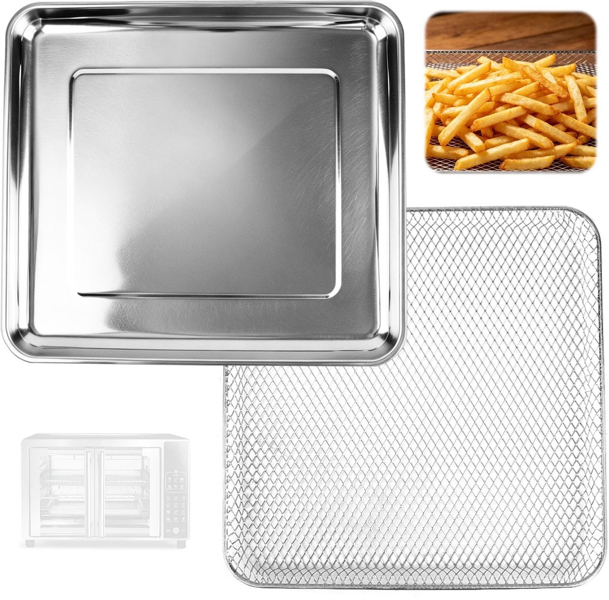 Omgoods - Vervangende Mand voor Luchtfriteuse met Rooster en Gaasmand