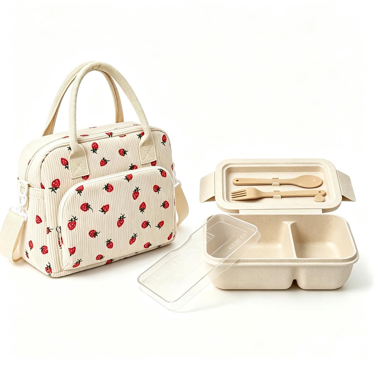 Omgoods - Geïsoleerde Lunchtas met Lunchbox en Bestek voor Vrouwen
