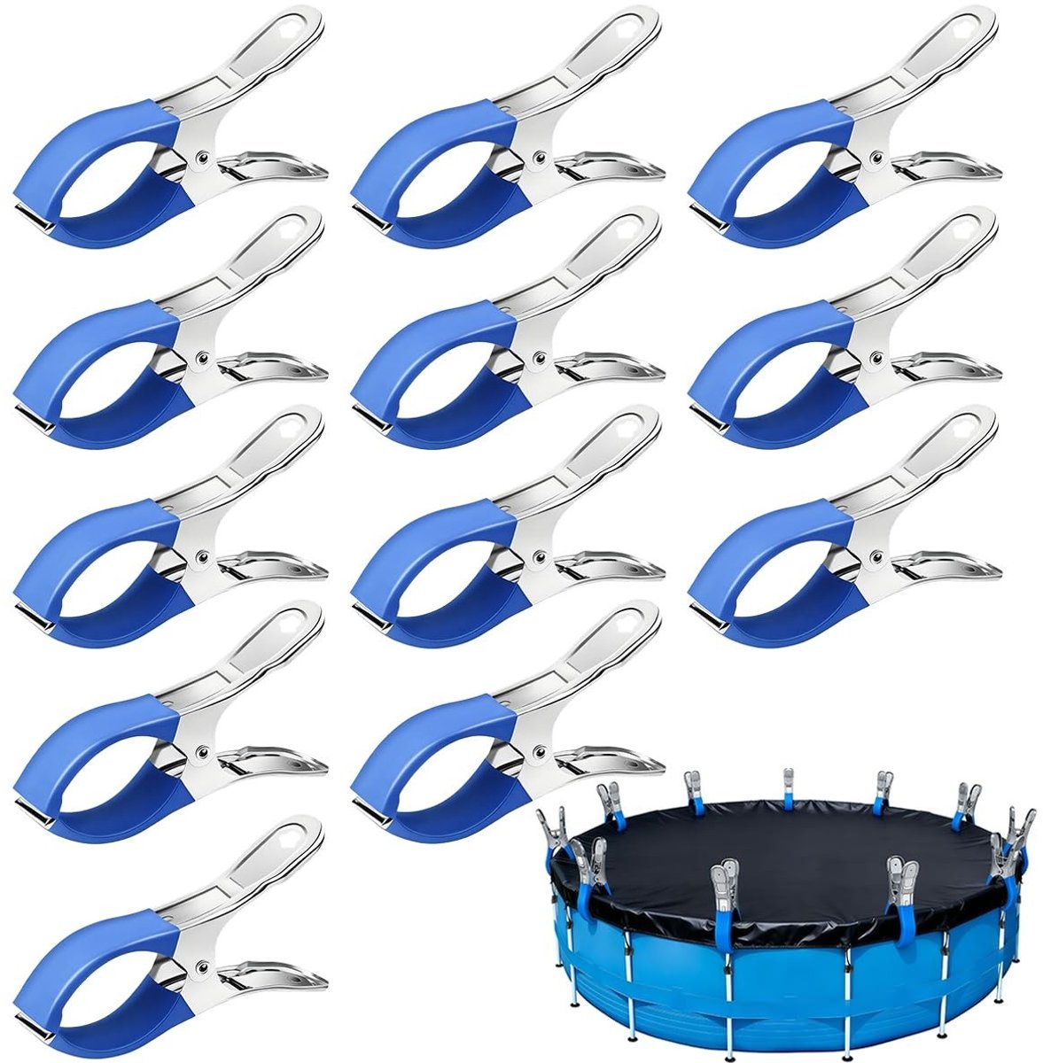 Omgoods - Set van 12 Pool Cover Clamps voor Bevestigen van Afdekzeil